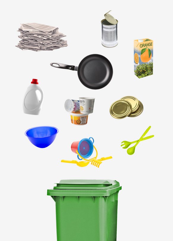 Dinge, die in die Grüne Tonne Plus dürfen