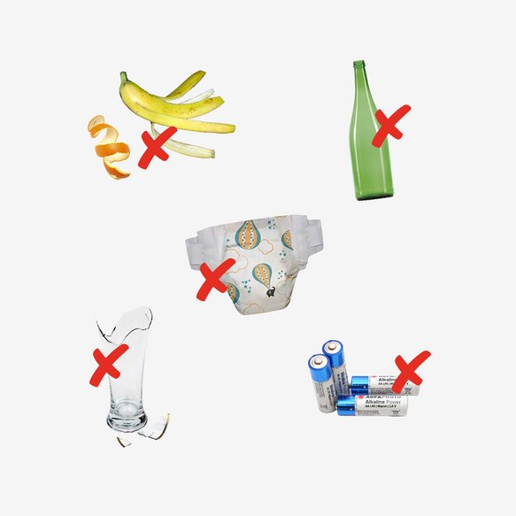 Dinge, die nicht in die Grüne Tonne Plus dürfen