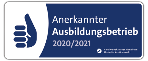 Logo der Handwerkskammer Mannheim, die einen Ausbildungsbetrieb anerkennt