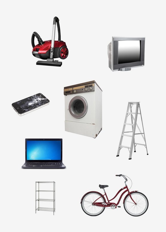 Dinge, die beim Elektroschrott abgeholt werden