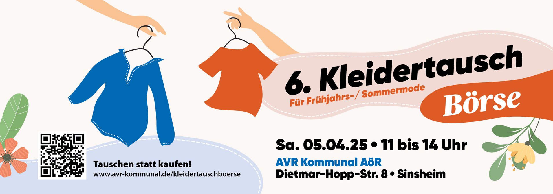 Flyer für die sechste Kleidertausch Börse der AVR Kommunal
