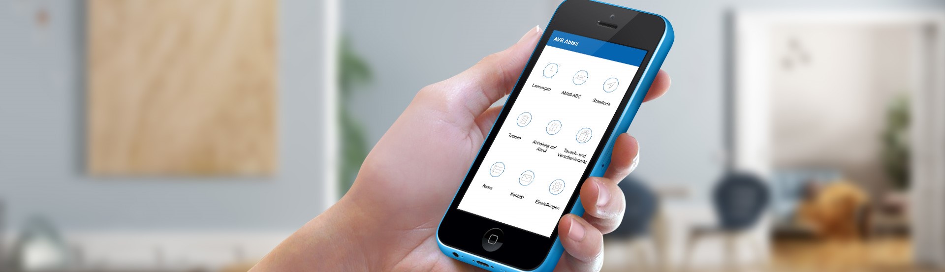 Smartphone mit der AVR Abfall App