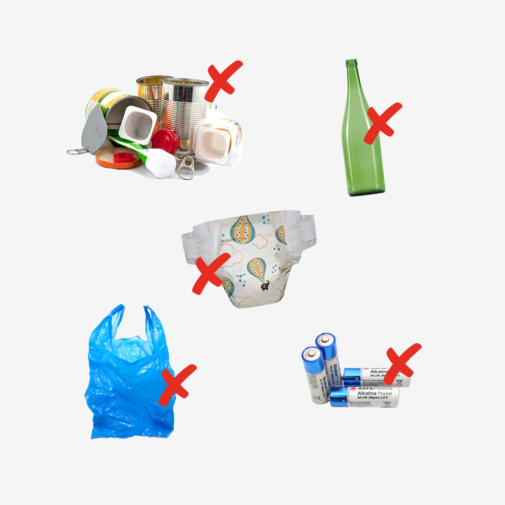 Dinge, die nicht in die Bio Energie Tonne dürfen