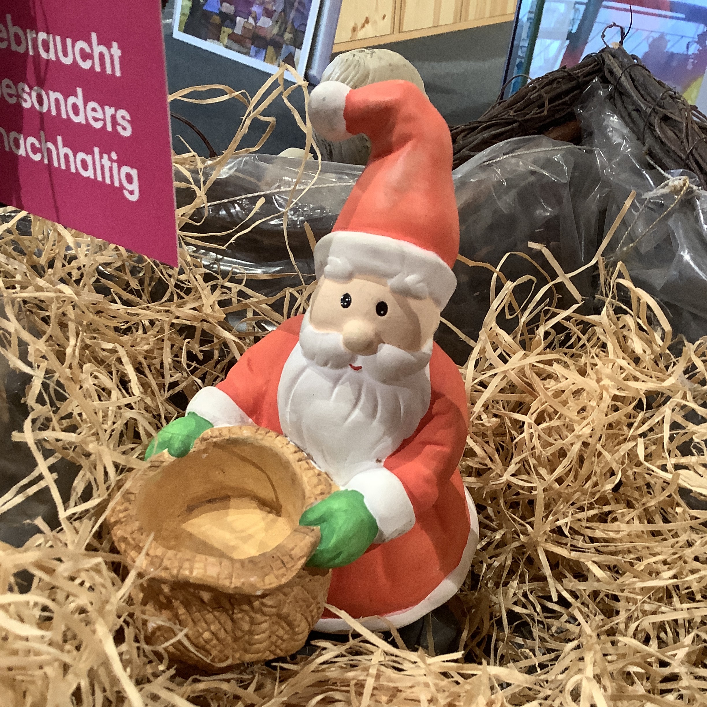 Dekorativer Weihnachtsmann mit offenem Sack
