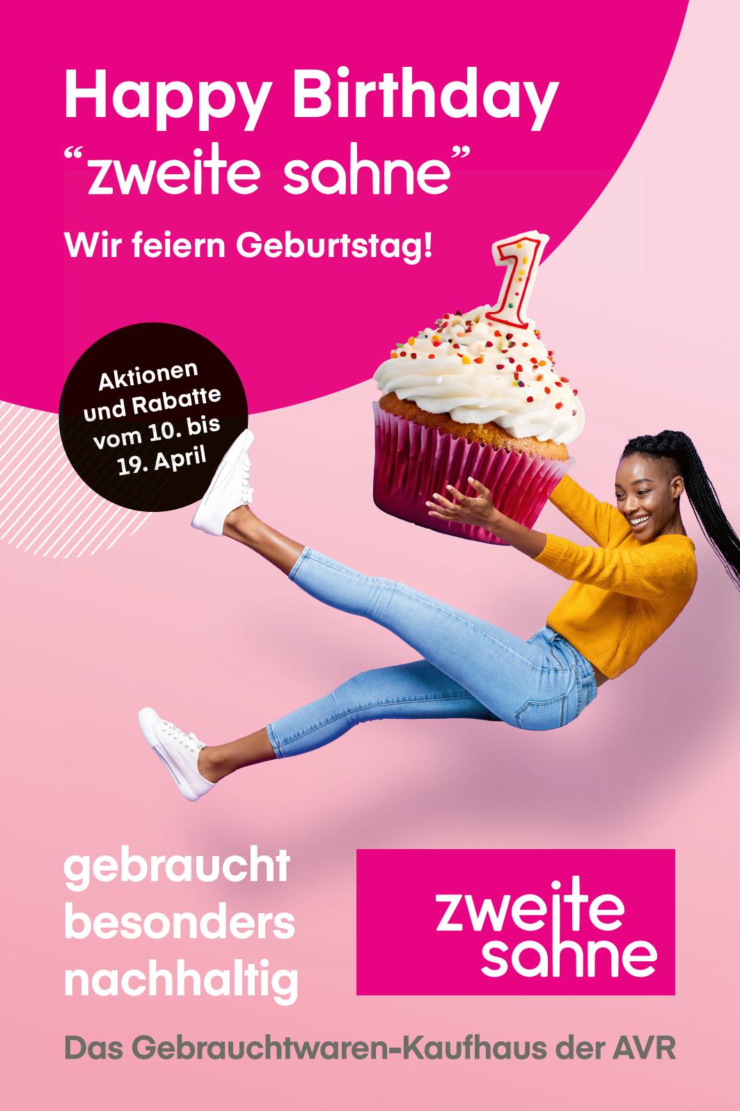 Jubiläums-Flyer des Gebrauchtwaren-Kaufhauses "Zweite Sahne" der AVR